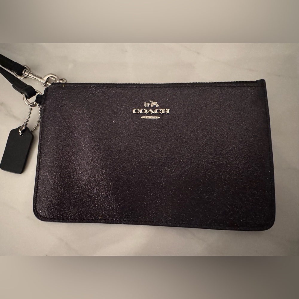 Coach Black Glitter Wristlet